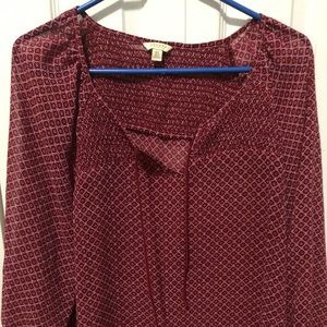 Burgundy peasant top